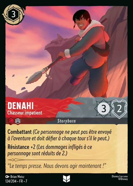 Denahi - Chasseur impatient, carte Disney Lorcana CH7-124 — extension L'île d'Archazia