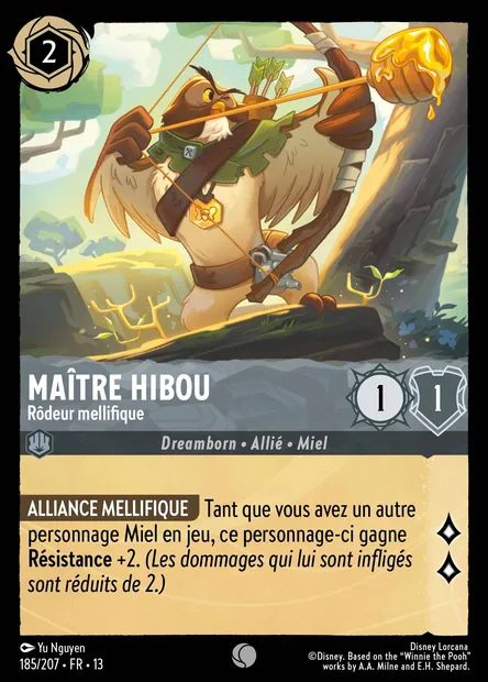 Maître Hibou - Rôdeur mellifique, carte Disney Lorcana CH13-185 — extension Invasion Epineuse!