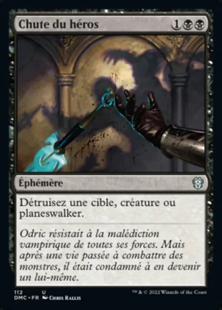 Chute du héros, carte Magic DMC 112 — extension Dominaria United Commander