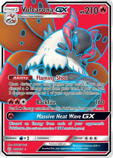 Volcarona GX, Pokémon card CEC 213 — Cosmic Eclipse set
