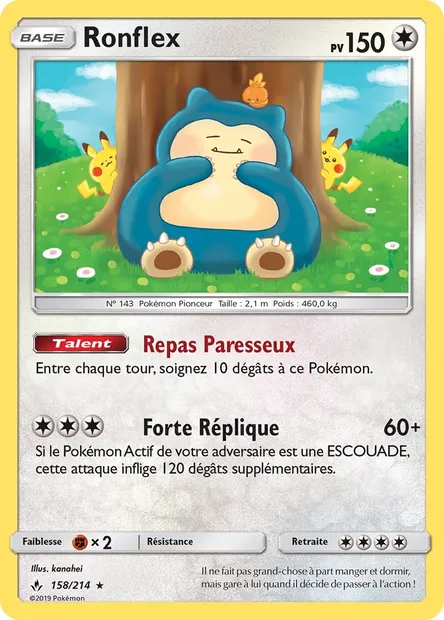 Ronflex, carte Pokémon UNB 158 — extension Alliance Infaillible