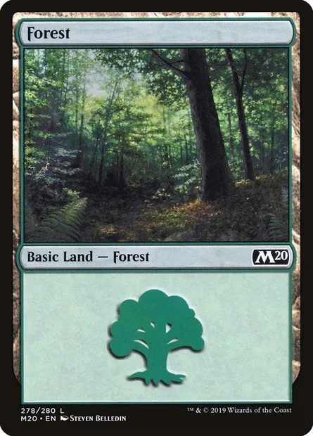 Forest, Magic card M20 278 — Core Set 2020 set