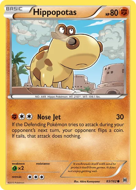 Hippopotas, Pokémon card BKT 83 — BREAKthrough set
