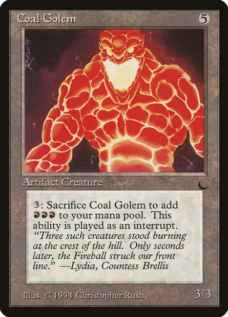 Coal Golem, carte Magic DRK 99 — extension The Dark