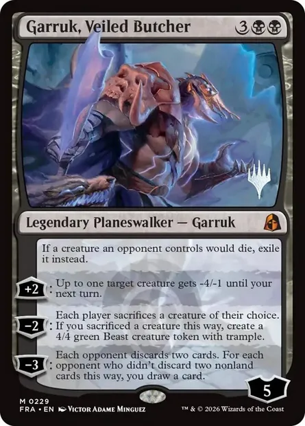 Garruk, boucher voilé, carte Magic PFRA 229p — extension Reality Fracture Promos