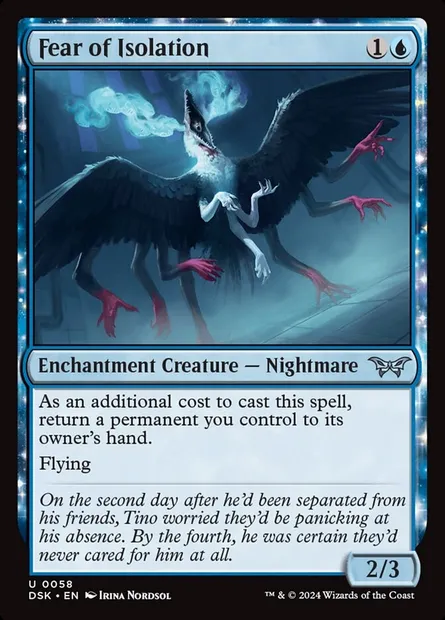 Fear of Isolation, Magic card DSK 58 — Duskmourn: House of Horror set