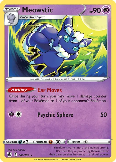 Meowstic, Pokémon card BST 61 — Battle Styles set