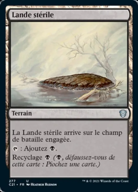 Lande stérile, carte Magic C21 277 — extension Commander 2021