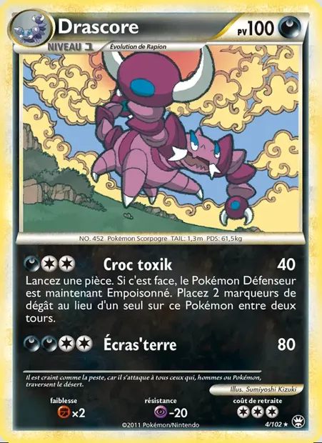 Drascore, carte Pokémon TM 4 — extension Triomphant