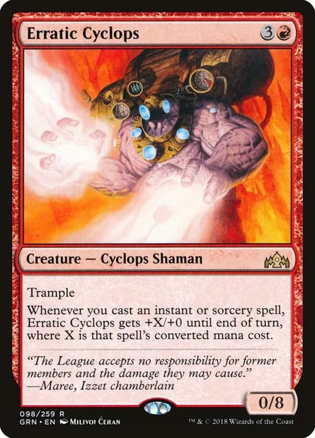 Erratic Cyclops, Magic card GRN 98 — Guilds of Ravnica set