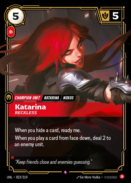 Katarina, carte Riftbound UNL 023 — extension Unleashed