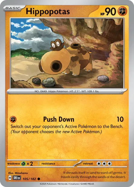 Hippopotas, Pokémon card DRI 105 — Destined Rivals set