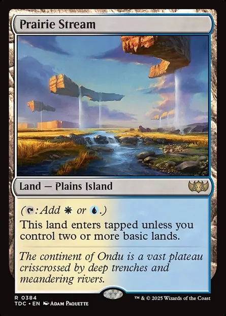 Prairie Stream, Magic card TDC 384 — Tarkir: Dragonstorm Commander set