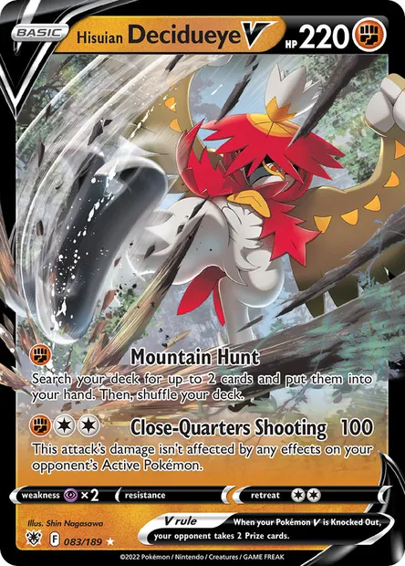 Hisuian Decidueye V, Pokémon card ASR 083 — Astral Radiance set
