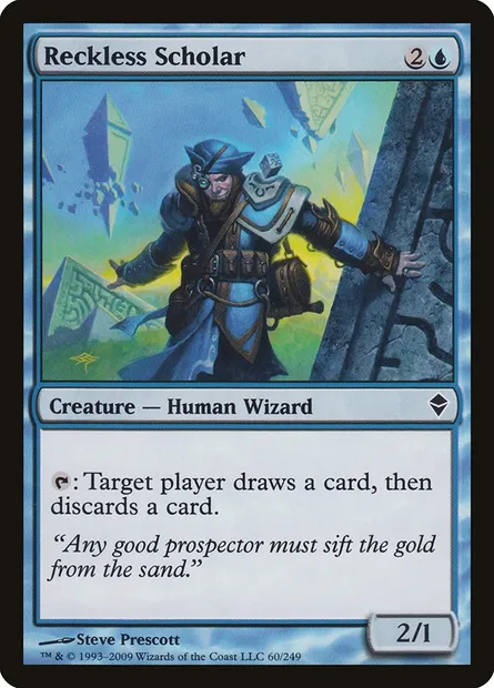 Reckless Scholar, Magic card ZEN 60 — Zendikar set