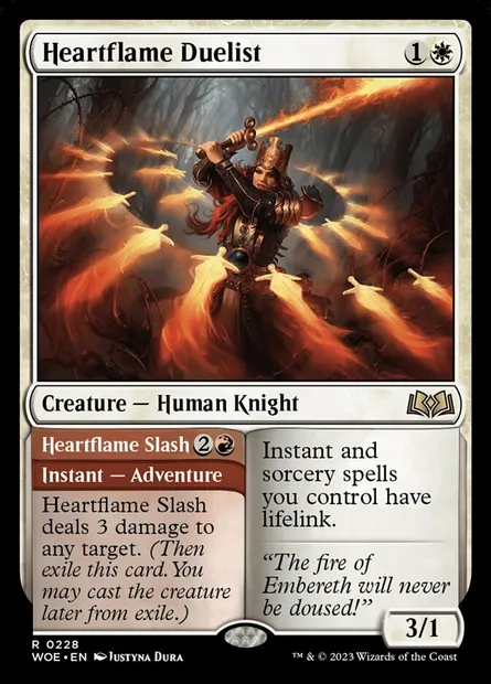 Heartflame Duelist // Heartflame Slash, Magic card WOE 228 — Wilds of Eldraine set