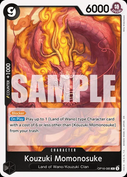 Kouzuki Momonosuke, One Piece card OP16-085 — THE TIME OF BATTLE set