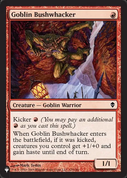 Goblin Bushwhacker, Magic card PLST ZEN-125 — The List set