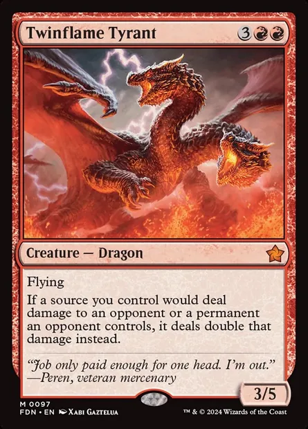 Twinflame Tyrant, Magic card FDN 97 — Foundations set