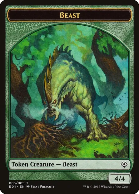 Beast, Magic card TE01 5 — Archenemy: Nicol Bolas Tokens set