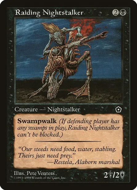 Raiding Nightstalker, Magic card P02 84 — Portal Second Age set