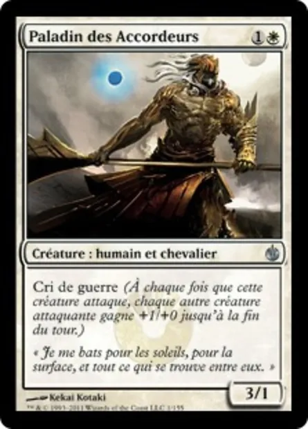 Paladin des Accordeurs, carte Magic MBS 1 — extension Mirrodin assiégé