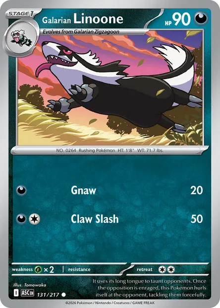 Galarian Linoone, Pokémon card ASC 131 — Ascended Heroes set