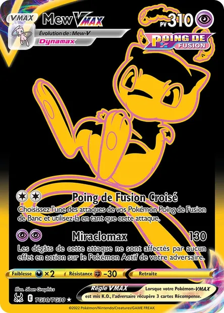 Mew VMAX, carte Pokémon LOR TG30 — extension Origine Perdue