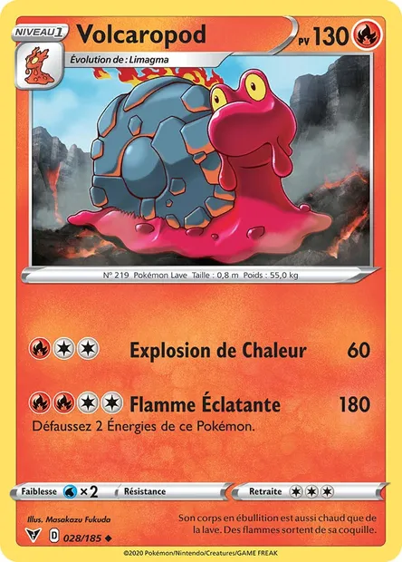 Volcaropod, carte Pokémon VIV 28 — extension Voltage Éclatant