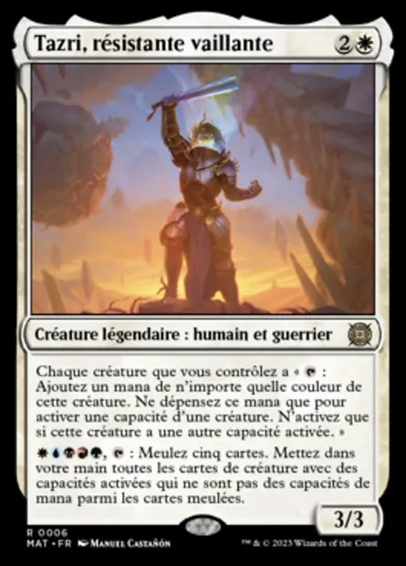 Tazri, résistante vaillante, carte Magic MAT 6 — extension L'invasion des machines : le jour d'après