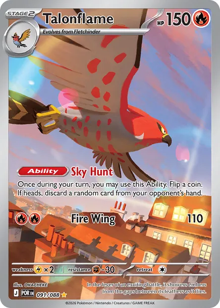 Talonflame, Pokémon card POR 091 — Perfect Order set