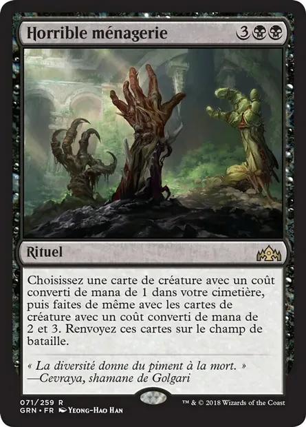 Horrible ménagerie, carte Magic GRN 71 — extension Les Guildes de Ravnica