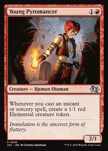Young Pyromancer, Magic card J25 618 — Foundations Jumpstart set