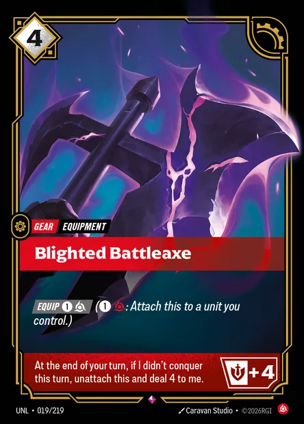 Blighted Battleaxe, Riftbound card UNL 019 — Unleashed set