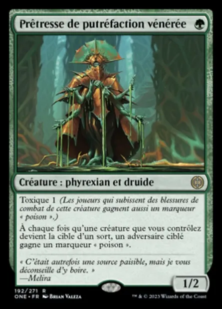 Prêtresse de putréfaction vénérée, carte Magic ONE 192 — extension Tous Phyrexians