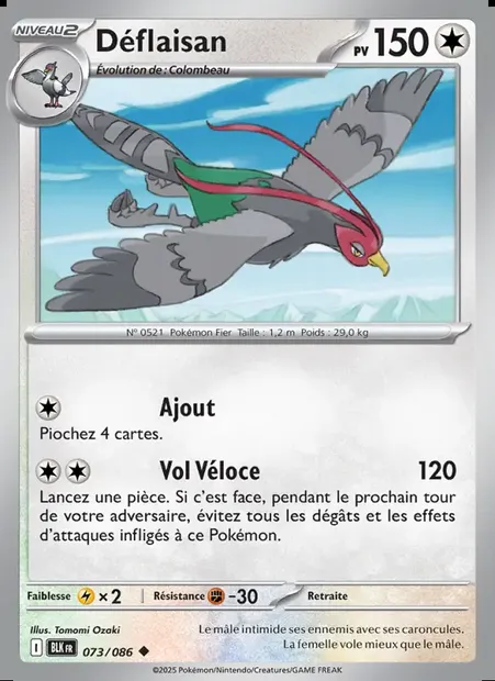 Déflaisan, carte Pokémon BLK 073 — extension Foudre Noire