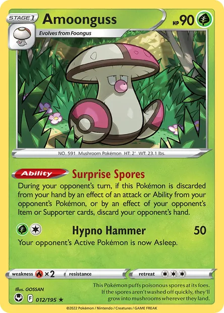 Amoonguss, Pokémon card SIT 012 — Silver Tempest set