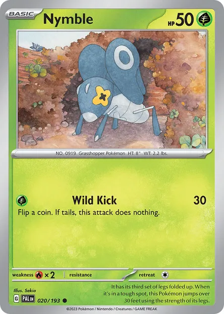 Nymble, Pokémon card PAL 020 — Paldea Evolved set