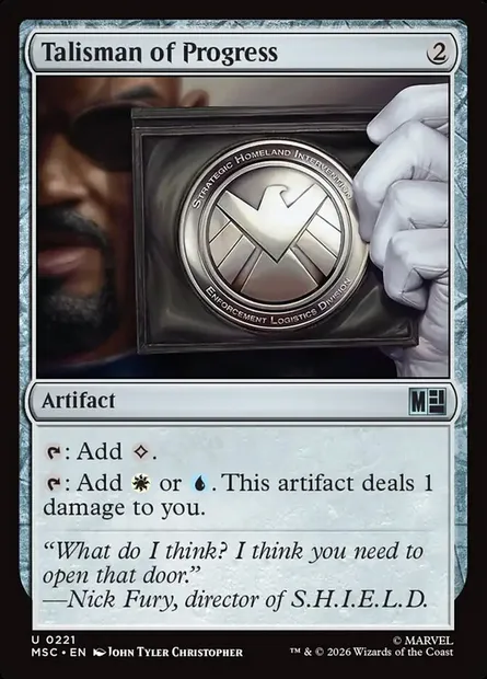 Talisman of Progress, Magic card MSC 221 — Marvel Super Heroes Commander set