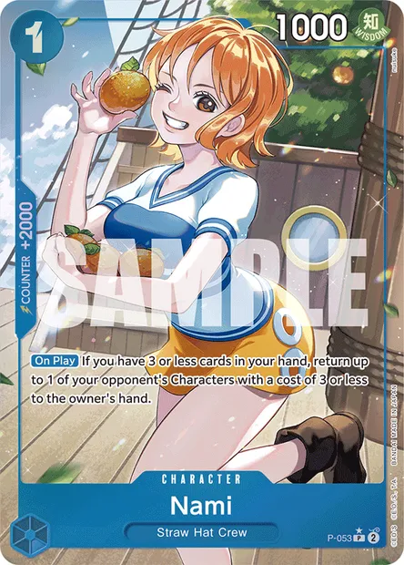 Nami, One Piece card P-053 — Promotion card set