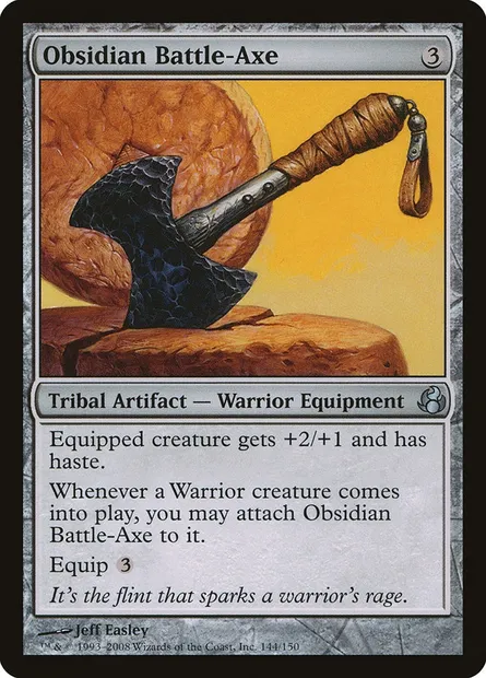 Obsidian Battle-Axe, Magic card MOR 144 — Morningtide set