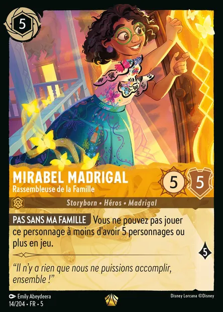 Mirabel Madrigal - Rassembleuse de la Famille, carte Disney Lorcana CH5-014 — extension Ciel Scintillant
