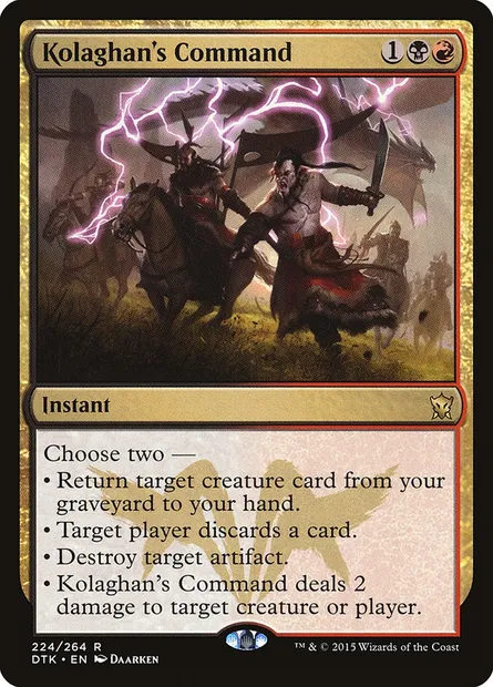 Kolaghan's Command, Magic card DTK 224 — Dragons of Tarkir set