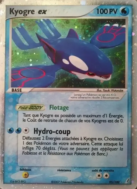 Kyogre ex, carte Pokémon CG 95 — extension EX Gardiens de Cristal