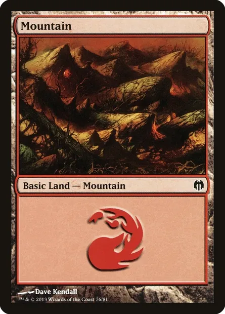 Montagne, carte Magic DDL 76 — extension Duel Decks: Heroes vs. Monsters