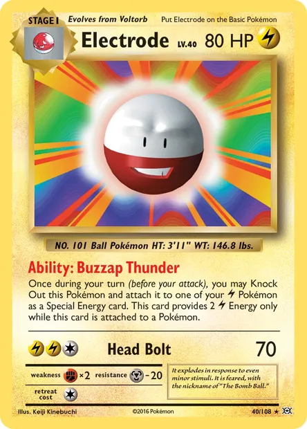 Electrode, Pokémon card EVO 40 — Evolutions set