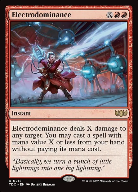 Electrodominance, Magic card TDC 212 — Tarkir: Dragonstorm Commander set