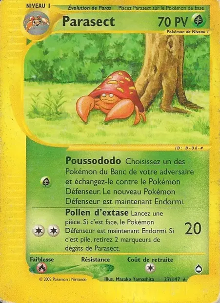 Parasect, carte Pokémon AQ 27 — extension Aquapolis