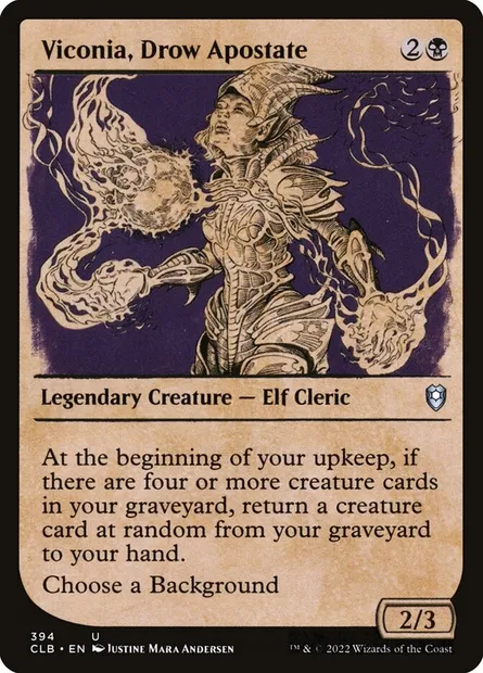 Viconia, Drow Apostate, Magic card CLB 394 — Commander Legends: Battle for Baldur's Gate set