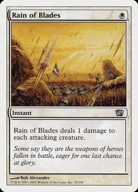 Pluie de lames, carte Magic 8ED 35 — extension Huitième Edition